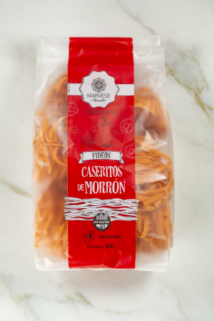 Fideos caseritos morrón sin TACC - 400 gr