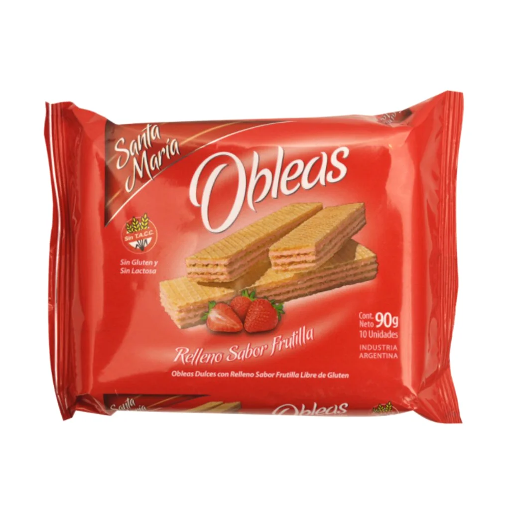 Oblea sabor frutilla Santa María